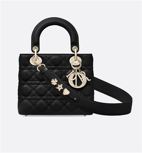 Small Lady Dior Bag Black Cannage Lambskin with Gold